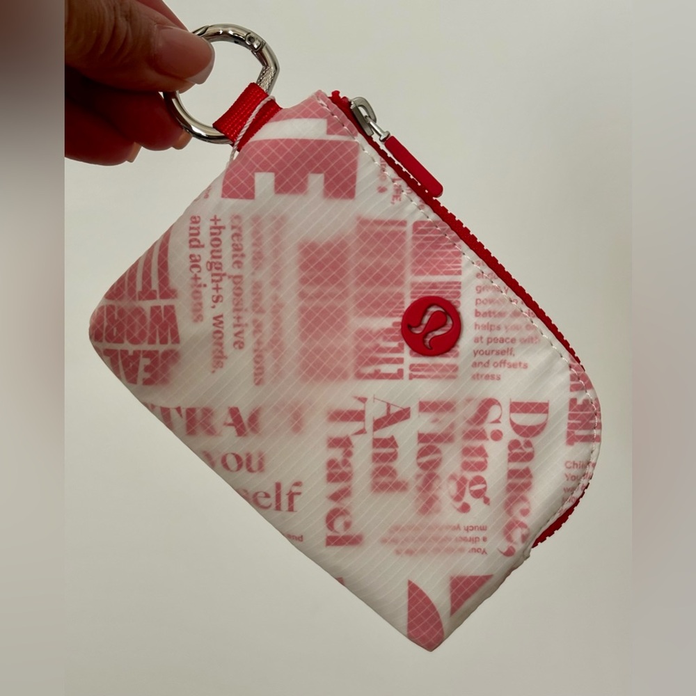 NWT Lululemon Pink and White Card Pochette